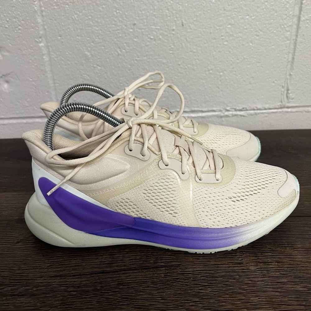 Lululemon Blissfeel Running Shoes Women's 8.5M White Purple Low Top Lace Up Mesh